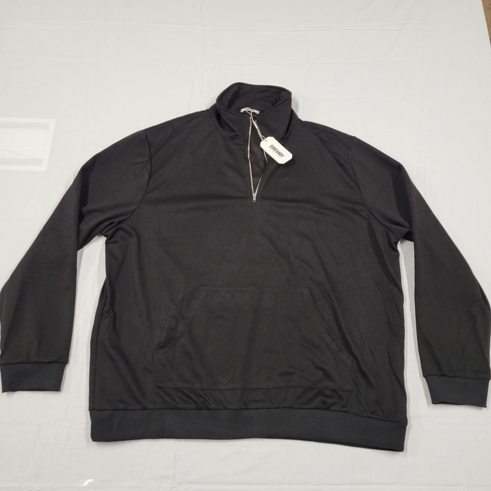 Coofandy black 1/4 zip pullover sweatshirt size 3XL nwt
